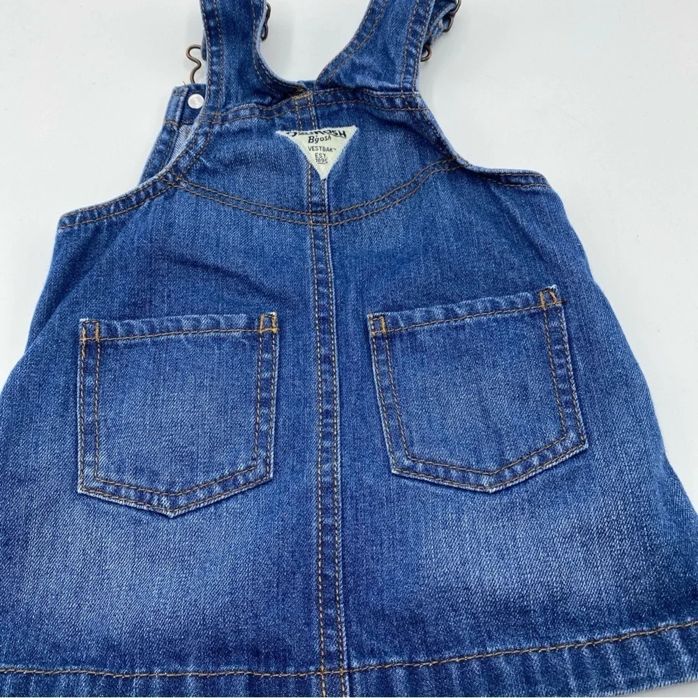 OshKosh b'gosh Girls Dress Size 18 months Jean Jumper Overall Straps Osh Kosh